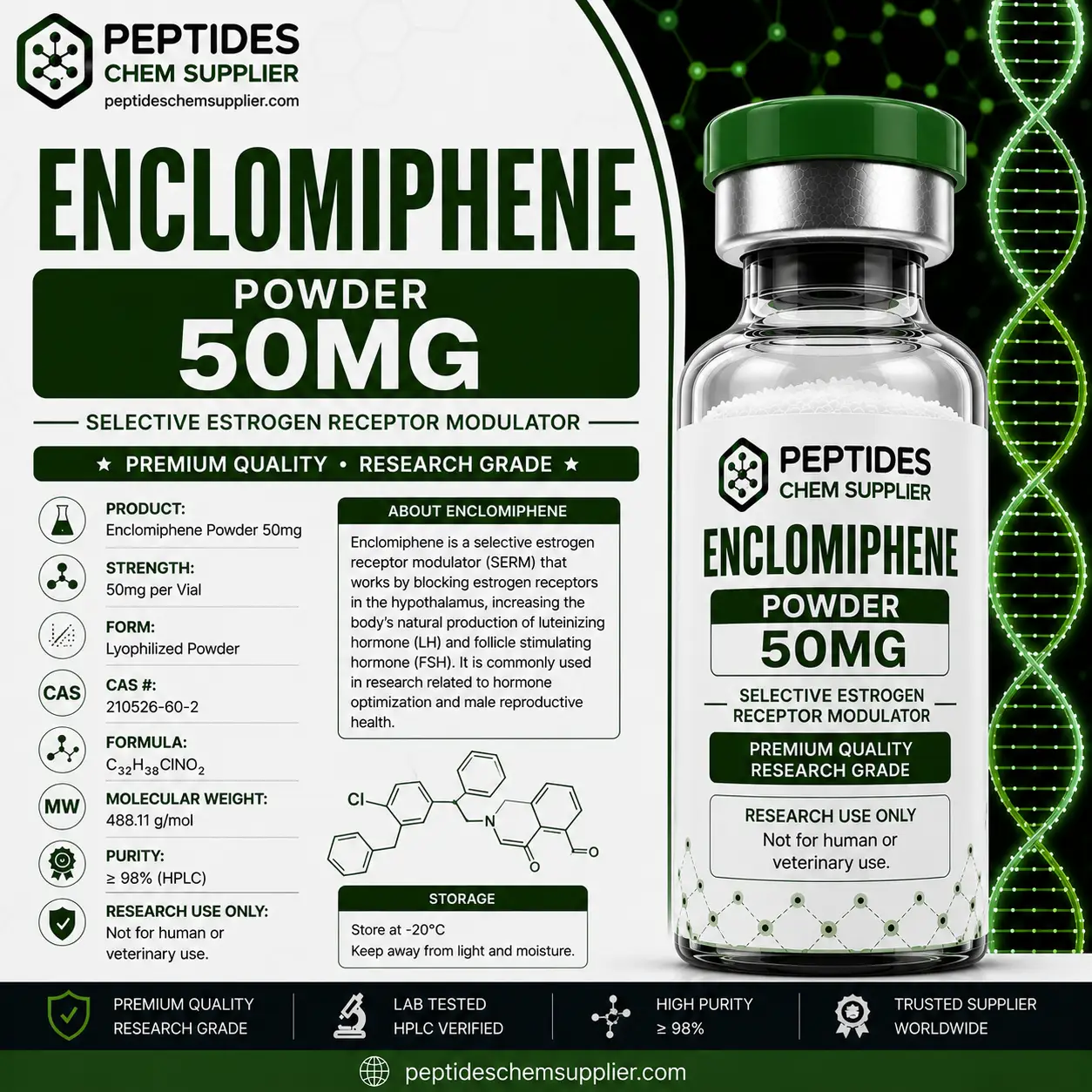 Enclomiphene Powder 50mg Enclomiphene Powder 50mg