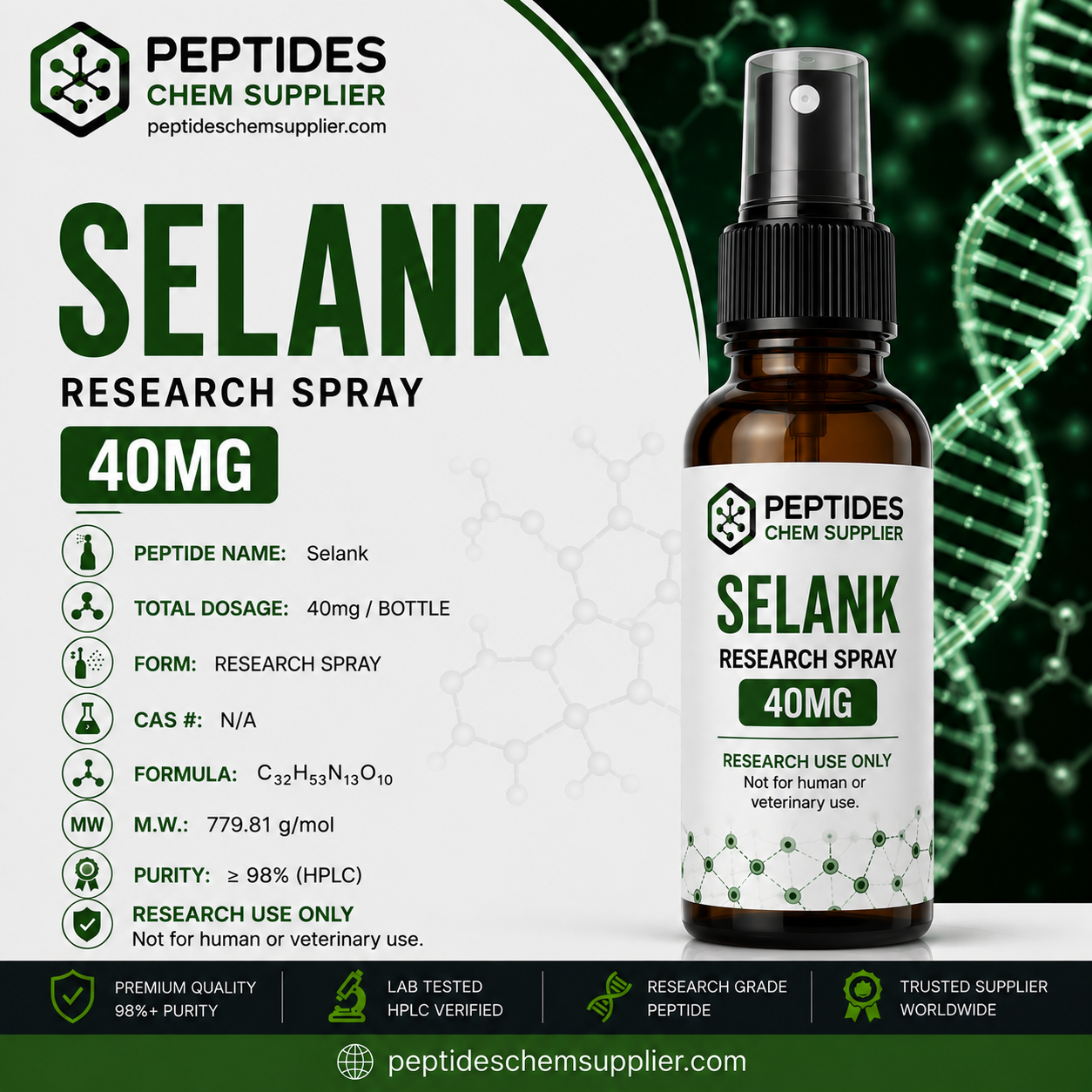 Selank Research Spray 40mg Selank Research Spray 40mg