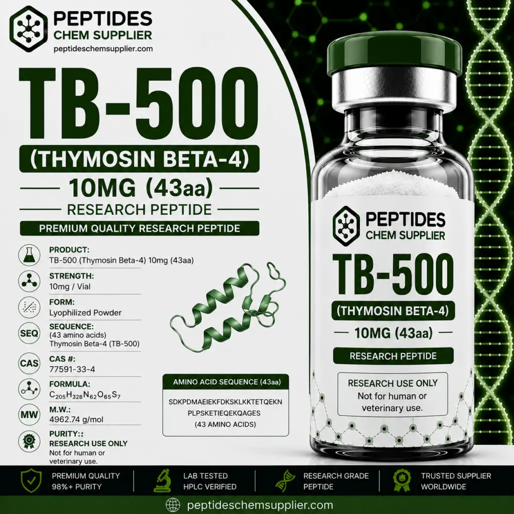TB-500 (Thymosin Beta-4) 10mg (43aa) Research Peptide